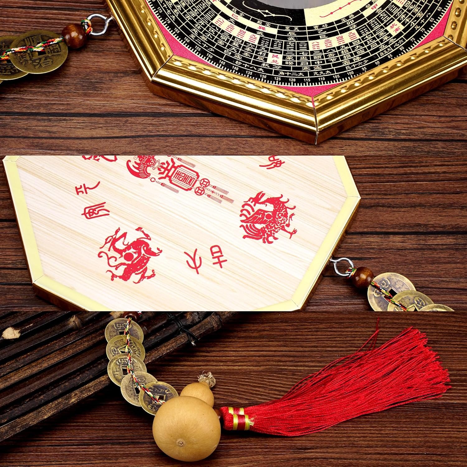 Chiorgone Feng Shui Bagua Mirror &ndash; Concave Yin Yang Wall Hanging for Home & Office, Feng Shui Prosperity & Protection Ornament, Good Luck & Wealth Wall Decor Gift image number 4