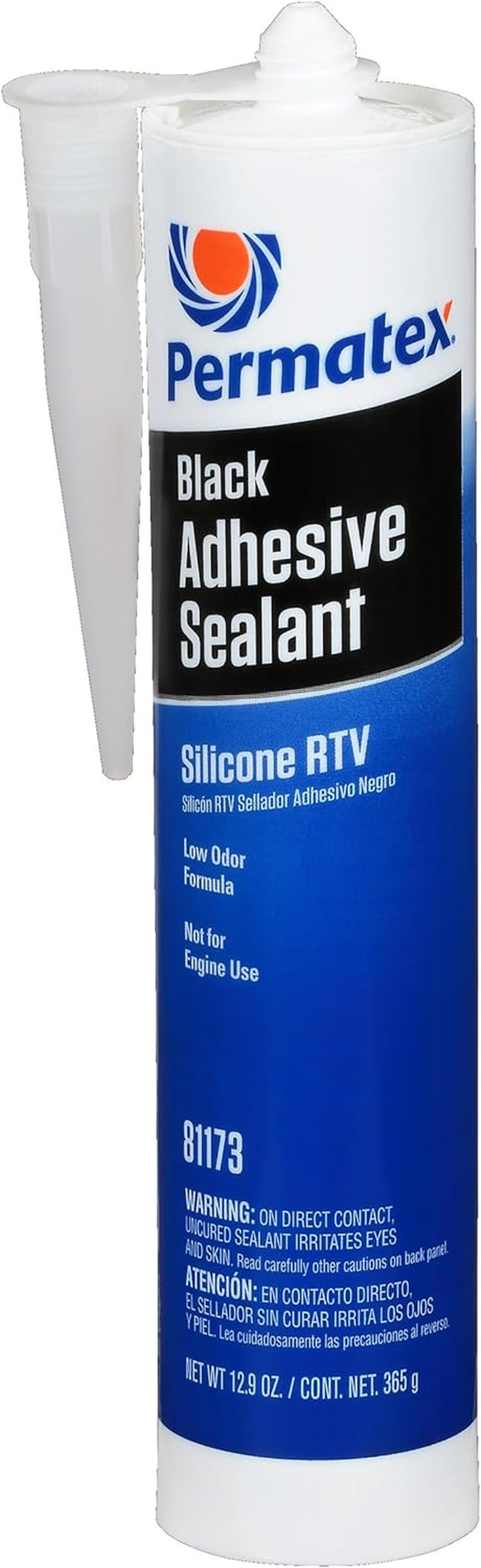 Permatex 81173-12PK Black Silicone Adhesive Sealant, 12.9 Oz. (Pack of 12) image number 5