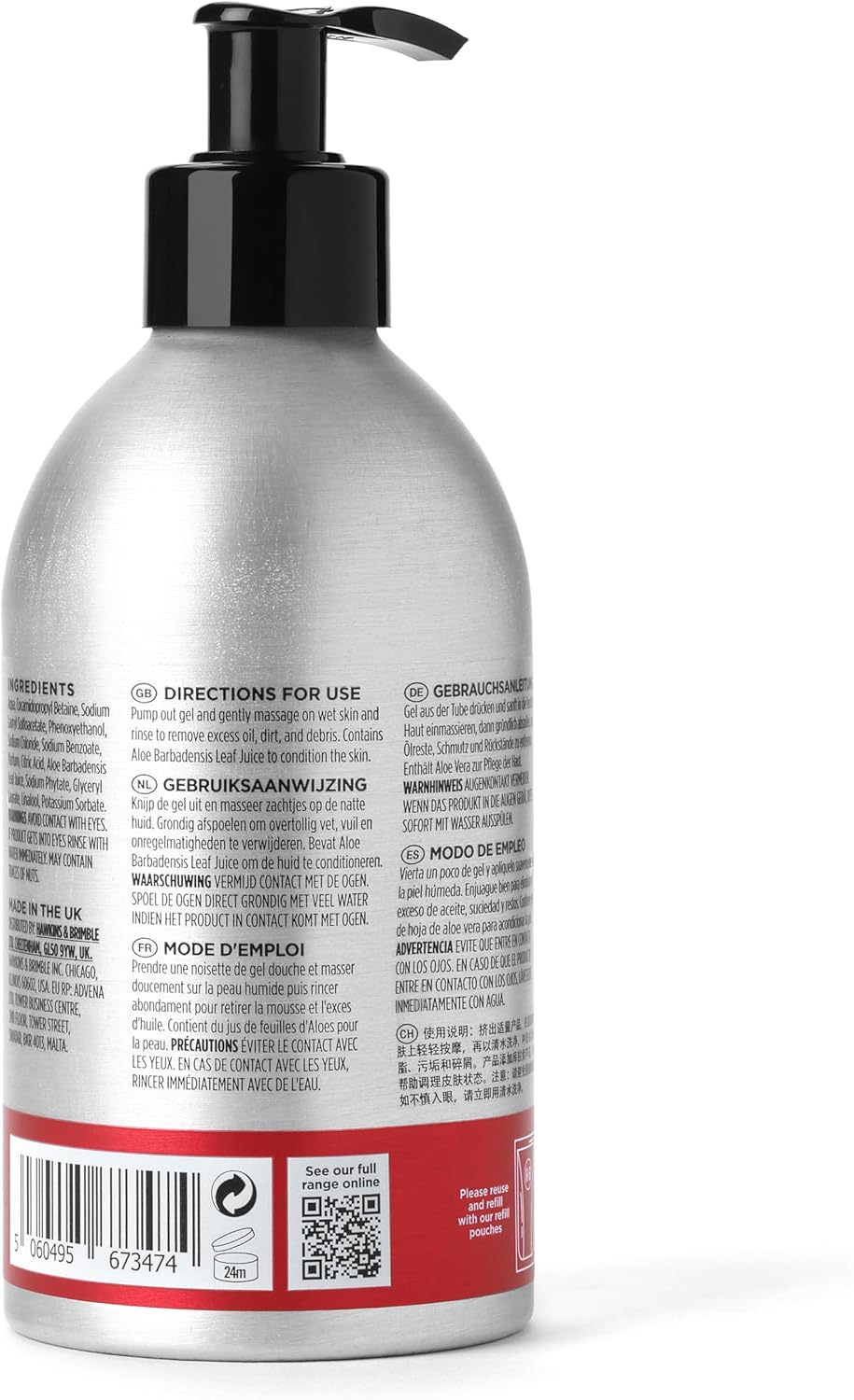 Hawkins & Brimble Bodywash Eco-Refillable Pouch - 300Ml for Men Hydrating Naturally Fragranced | Bottle for Life Eco Friendly&hellip; (Body Wash Eco Refill) image number 3