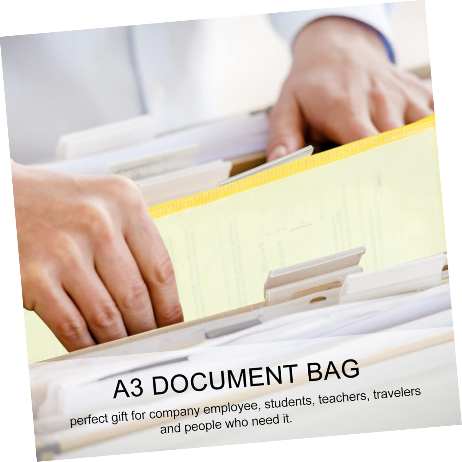 CAXUSD 10Pcs Mesh Zipper Pouch File Bag Stationery Document Bags for Filing Folder Zipper Document Pouch for School Boys and Girls Random Color image number 3