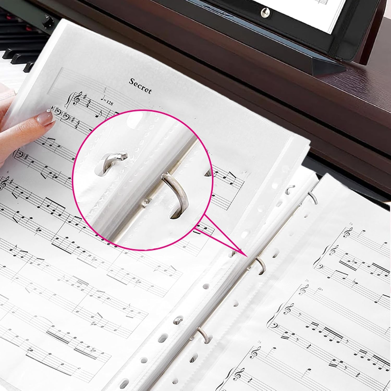 70 Pockets Portfolio Binder with Plastic Sleeves, Presentation Book Display 140 Pages File Folder for Artwork, Sheet Music, Document, Diamond Painting image number 1