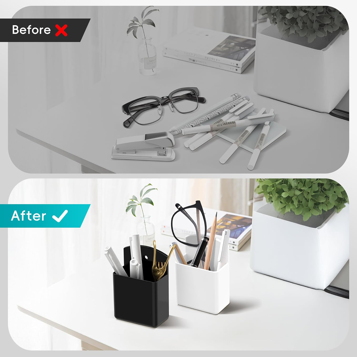 DRQ 2Pc Adhesive Remote Control Holder, Wall Mount TV Controller Holder, TV Remote Organizer, Wall Pen Holder Desk Accessories Storage for Home Office School (2PC White) - 2Pc White image number 3