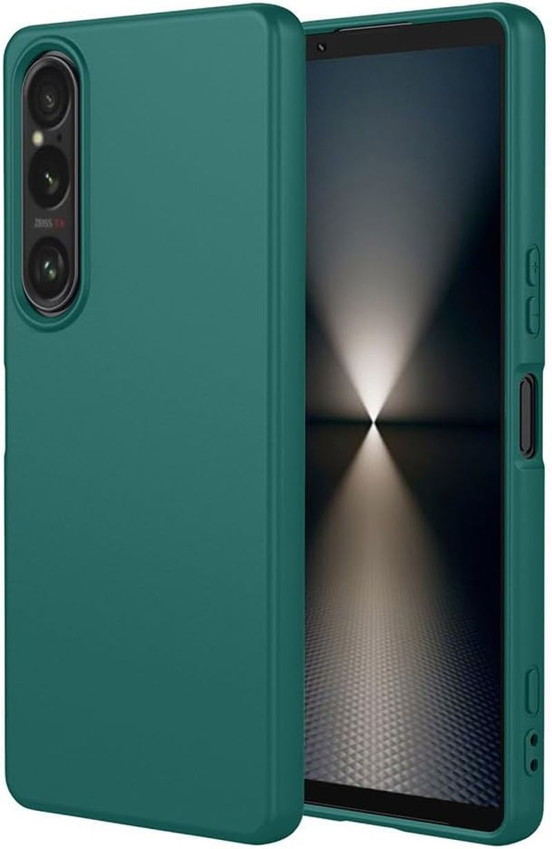 SEAHAI Case for Sony Xperia 1 VII, Ultra Thin Silky-Soft Touch Soft Liquid Silicone Phone Cover with Shockproof Airbag Design, Premium TPU Bumper Fashion Case - Black