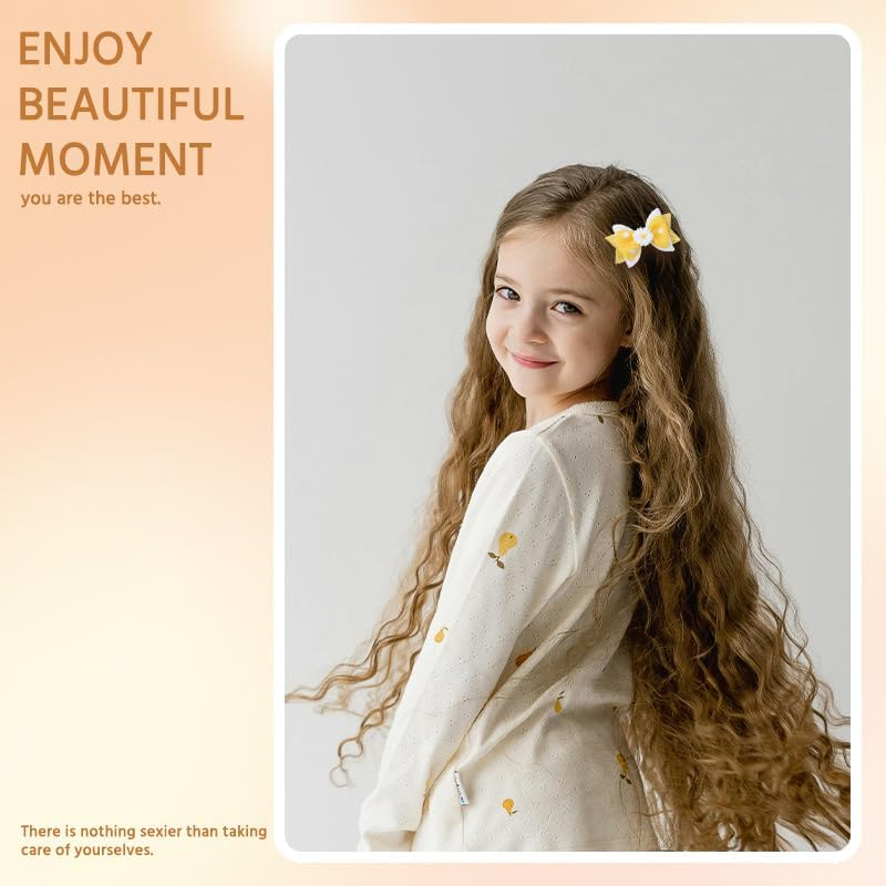 Daisy Bows for Girls Flower Hair Bow Clip Yellow Hair Accessories for Flower Girl Sweet Hairpin Daisy Lover Barrettes for Teens Alligator Clips