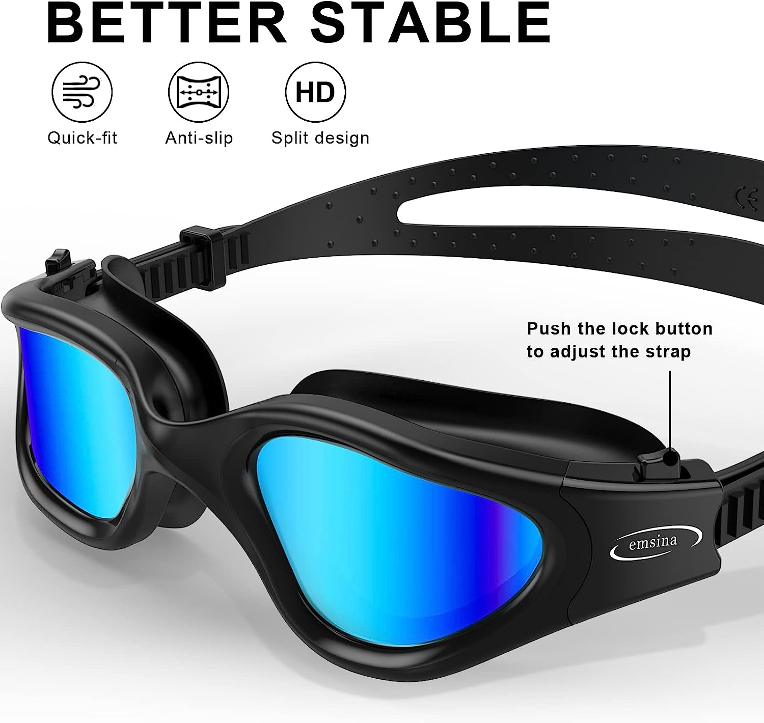 Swim Goggles, Polarized Swimming Goggles Anti-Fog for Adult Men Women image number 5