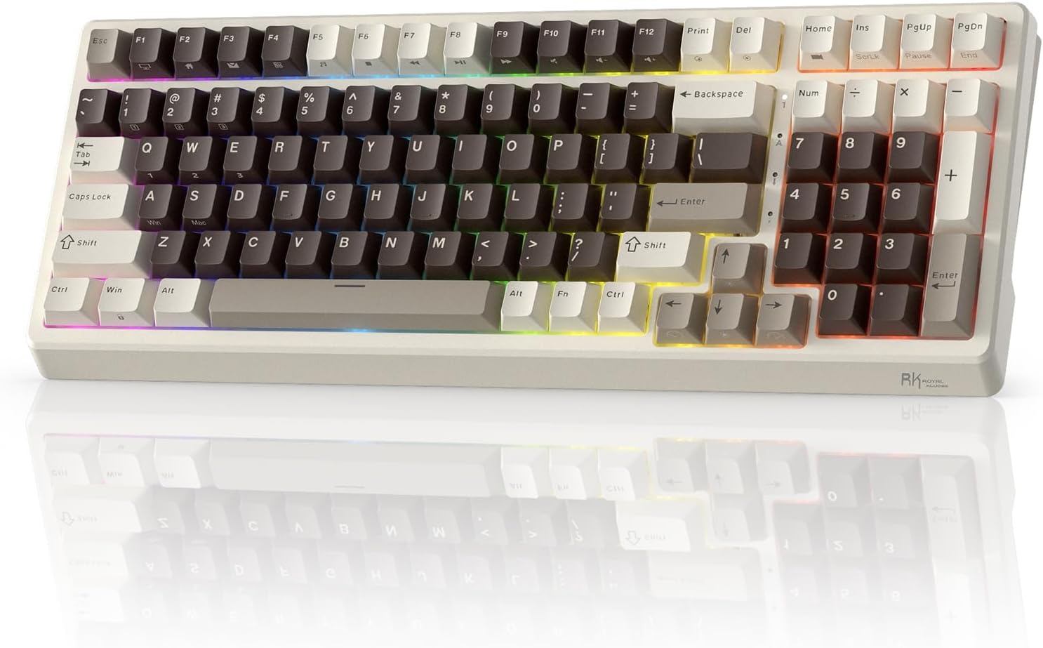 RK ROYAL KLUDGE F99 Wireless Mechanical Keyboard, Tri-Mode 95% 100-Key RGB Gaming Keyboard BT/2.4G/USB-C, Hot Swappable, Pro Software, 5000Mah Battery, Custom Switch