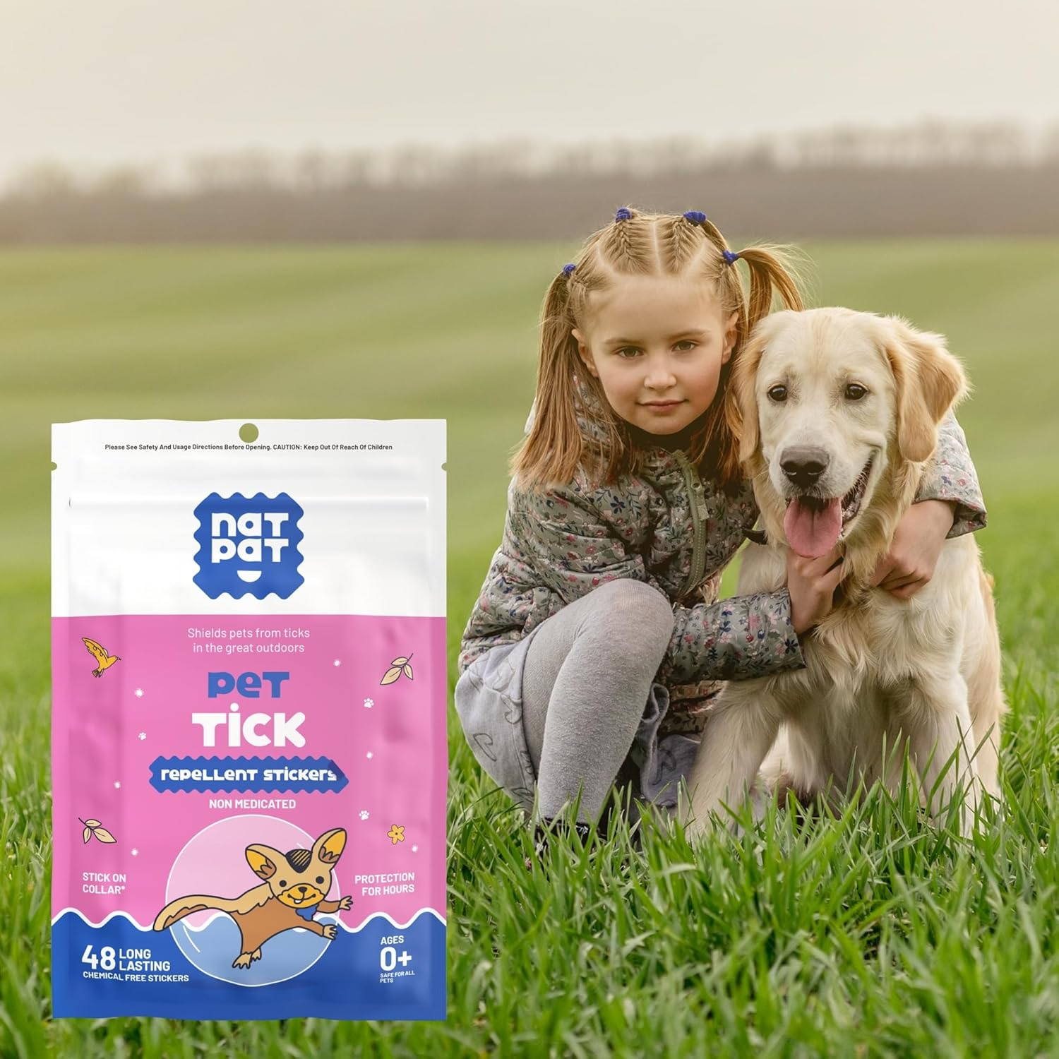 NATPAT Pet Tick Repellent Patches | Proven Natural Tick Protection for Dogs & Cats | Safe for Pets | Non-Toxic, Easy to Apply - 48 Patches - Locket Sold Separately image number 5