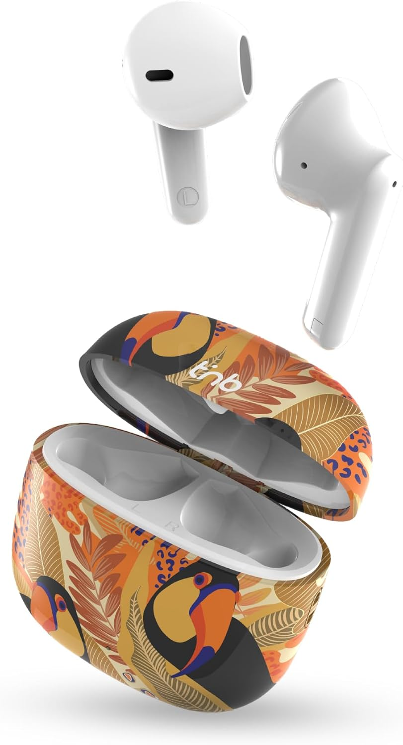 T'Nb Wireless Headphones Exclusive Collection 15 Hours Running Time Fashion Design Touch Control Volume Control Yellow Orange image number 2