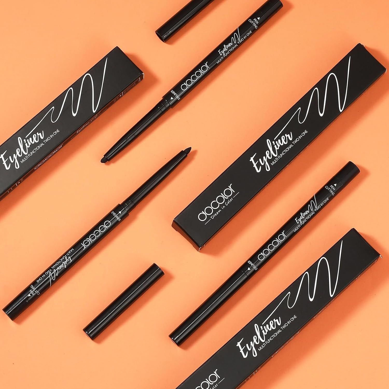 Docolor Eyeliner Gel Eye Liner Pen Ultra-Pigmented Waterproof Smudge-Proof Gel Eyeliner Pencil, Black image number 4