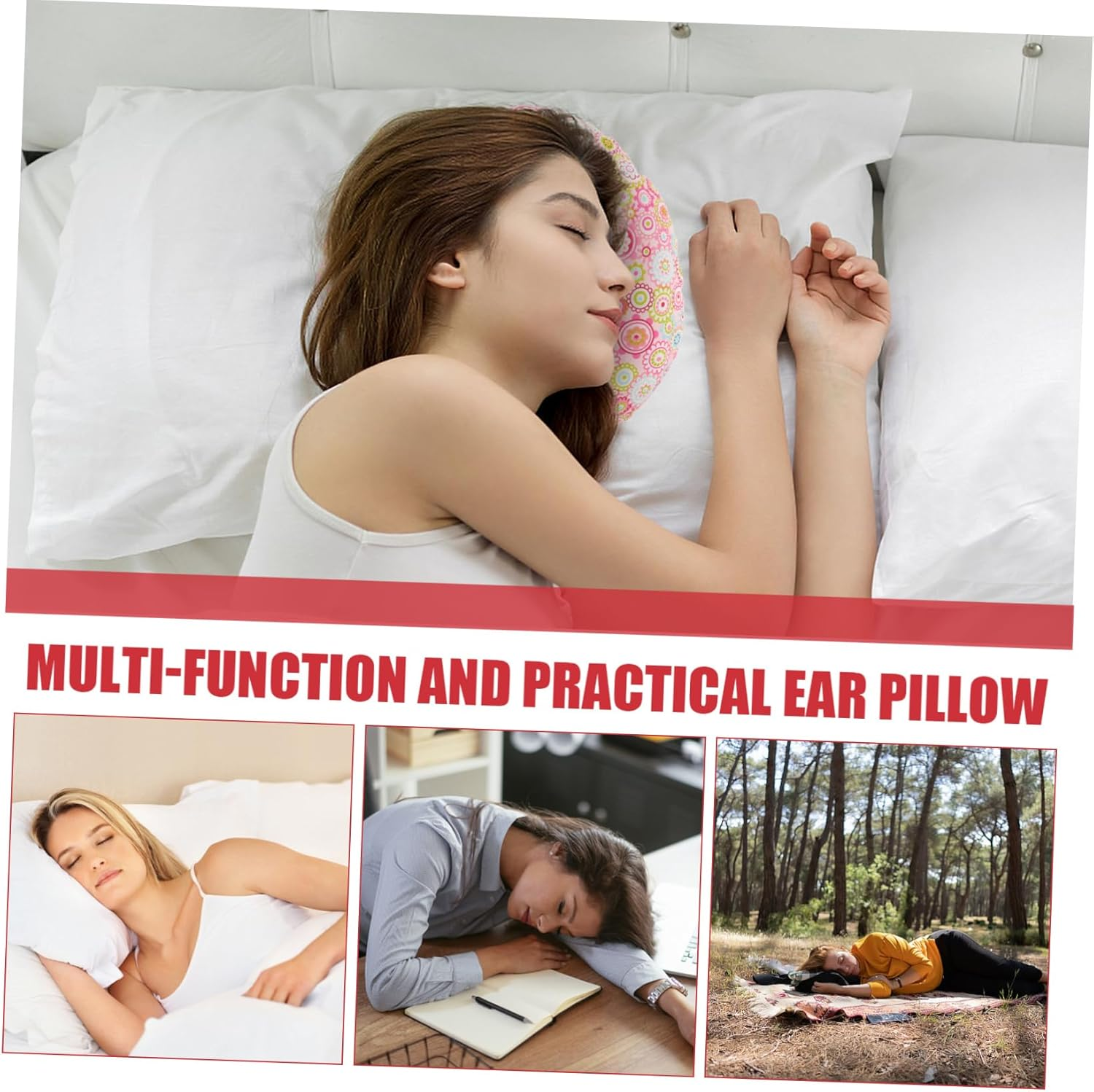 Mikinona Comfortable Ear Piercing Pillow Side Sleeping Pillow Hole for Easy Use
