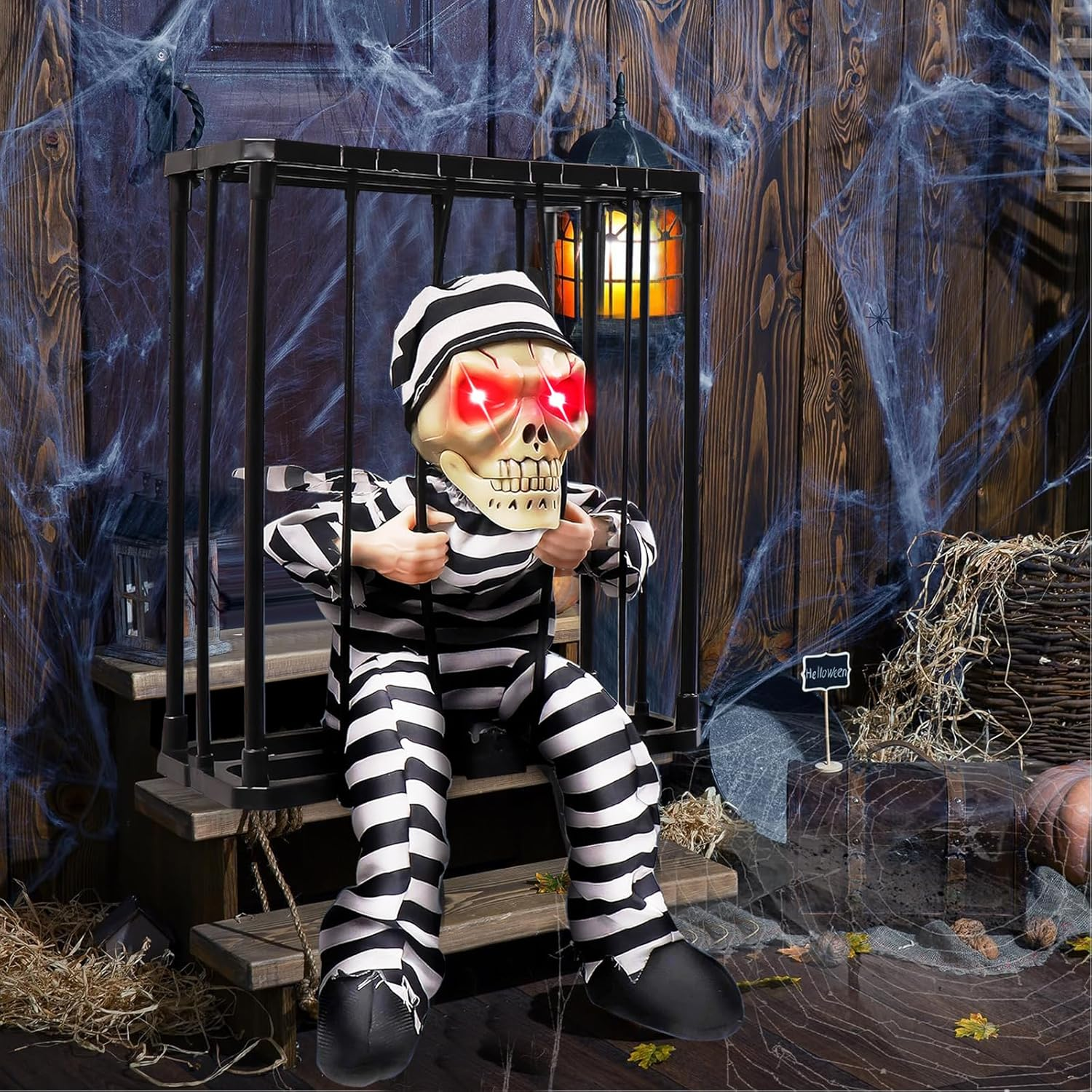 Halloween Decorations, Halloween Hanging Decorations for Indoor Outdoor Decor, Halloween Decor Prop with Motion Sensor, Skeleton Hanging Decoration with Sound image number 2