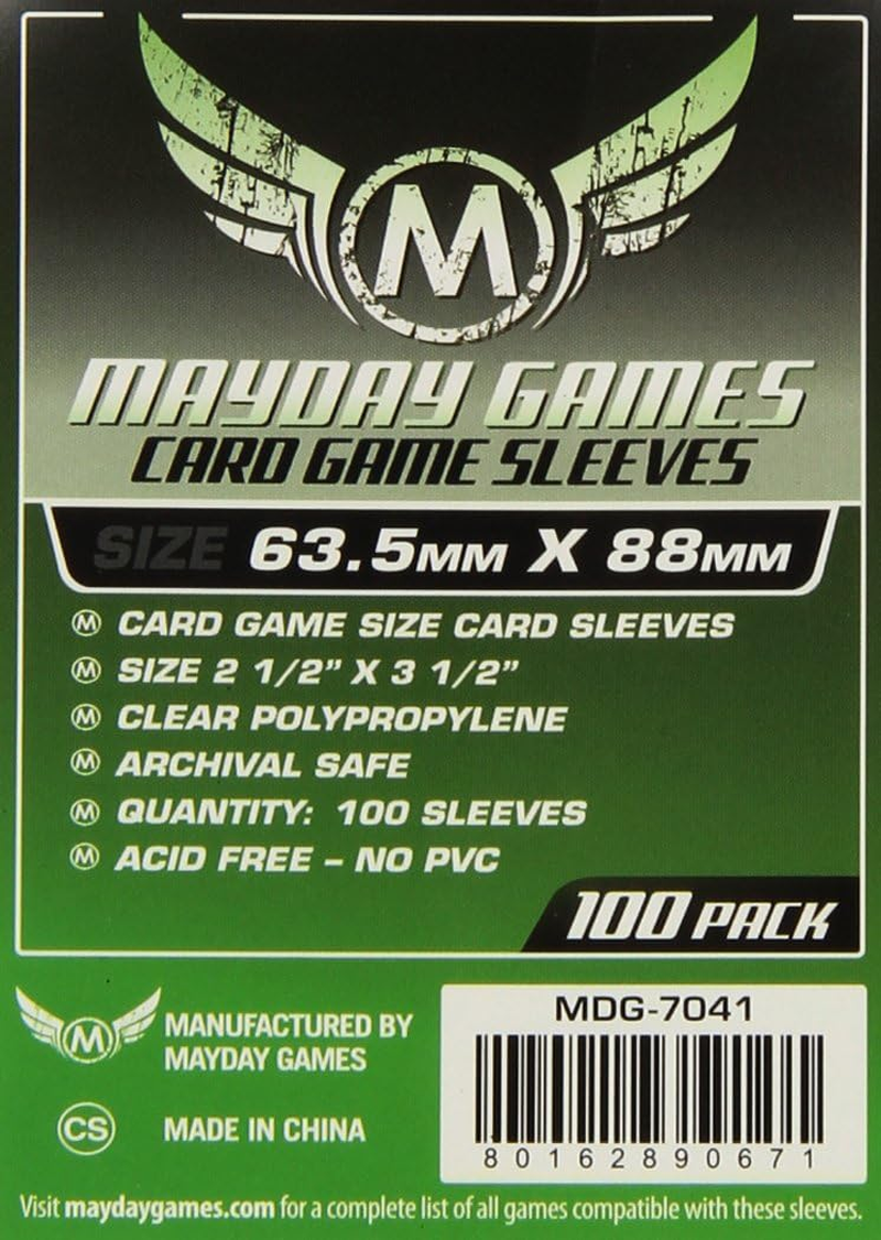 Mayday 7037MG - Card Game Sleeves (Pack of 100) - 63.5 MM X 88 MM (Green)