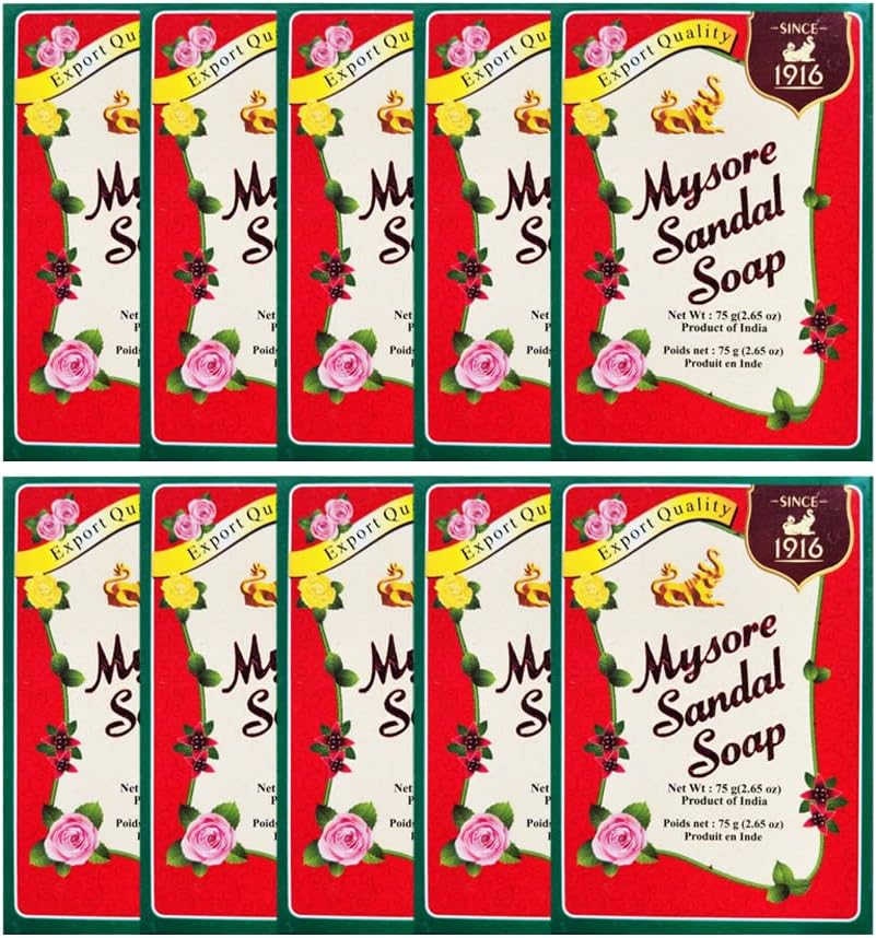 Mysore Sandal Soaps Pack of 10 (75 Gr. Bars) image number 1