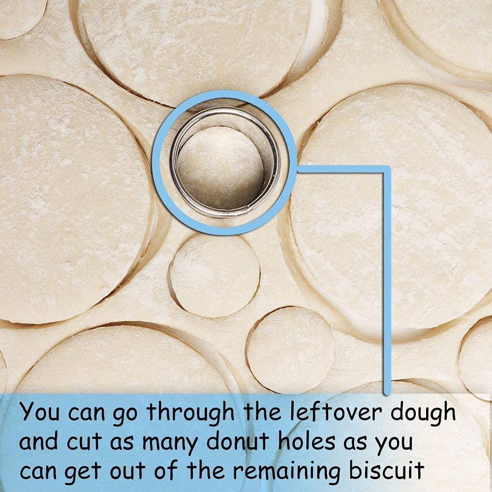 HULISEN 3 Inch Biscuit Cutter, Stainless Steel round Cookies Cutter with Soft Grip Handle, Gift Package image number 3