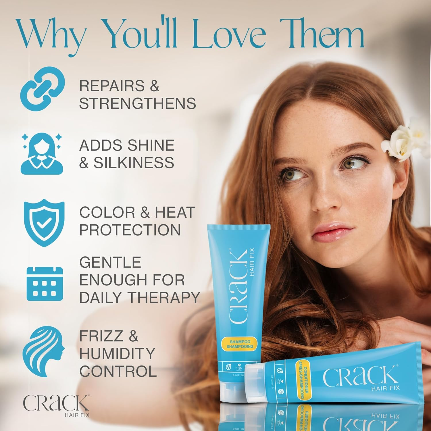 (Shampoo 300Ml + Conditioner 300Ml) - Crack Clean and Soaper Shampoo 300Ml + Conditioner 300Ml image number 1