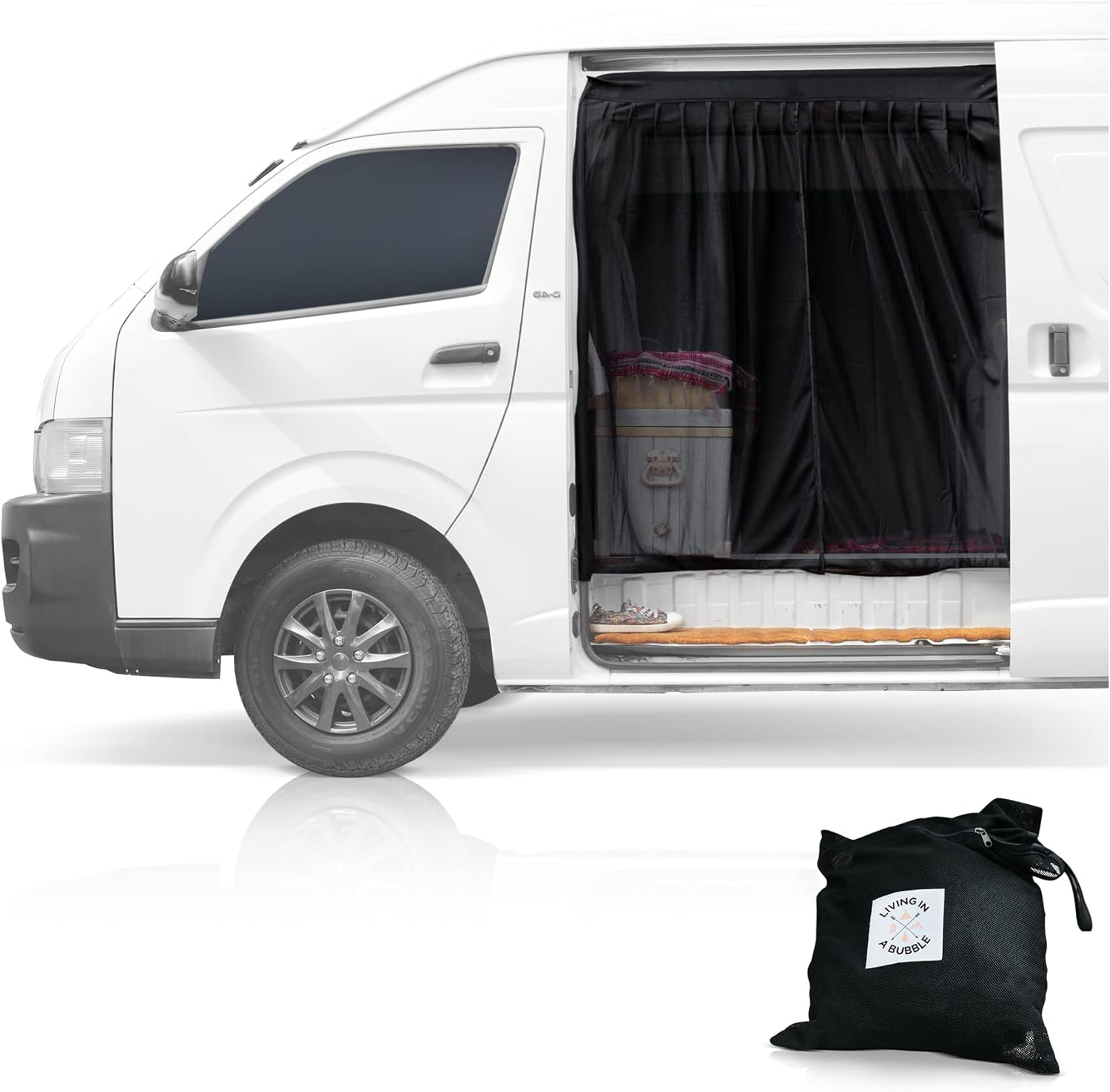 Fly Screen Magnetic for Camper Van - Fly Net Mesh for Bug, Mosquito, Insects - for Hiace, Iload, Transporter, Express, Multivan and Others with Magnets image number 1