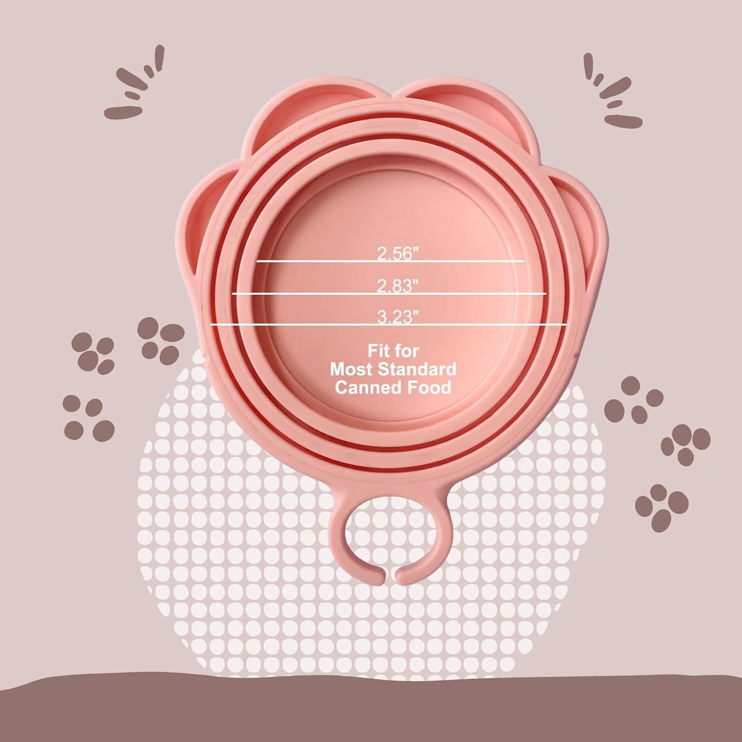 2 Pcs Pet Food Can Lids & One Can Spoon Cute Paw Shape Opener Spatula Cat Wet Food Spoon Silicone Can Covers Pet Food Can Spoon Pet Can Opener Pet Can Food Feeding Tool (Grey+White/Pink) image number 5