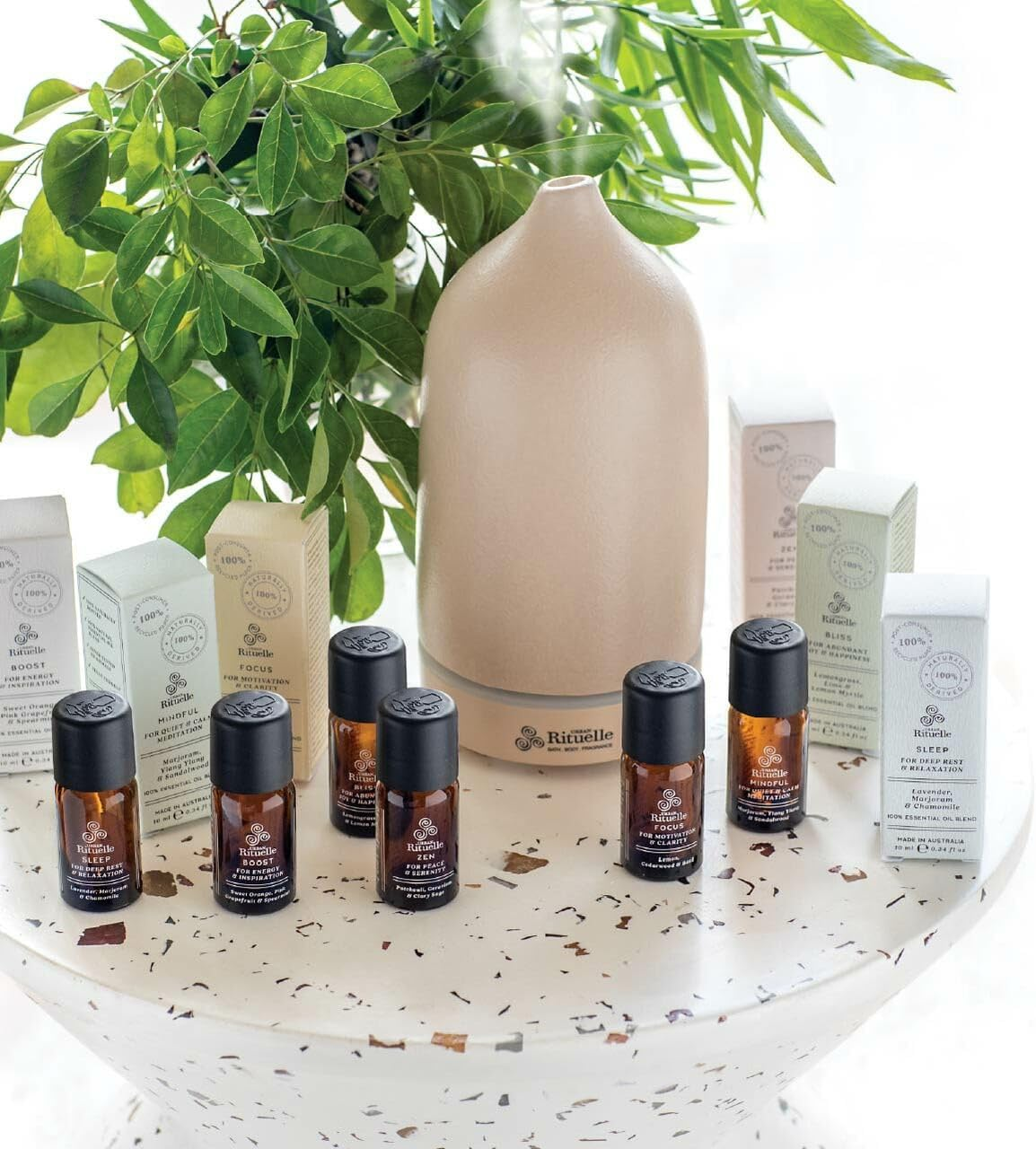 Urban Rituelle Natural Remedy Wellness Rituelles, 10Ml - Mindful: Essential Oil Blend with Marjoram, Ylang Ylang & Sandalwood, Aromatherapy for Calm, Balance & Relaxation - Diffuser, Massage, or Bath