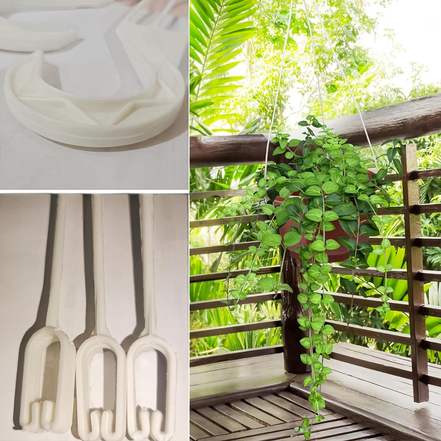 20 Pack Hanging Basket Hangers Hook, 39.5 Cm Plastic Hanging Basket Chain, Wizefolk Garden Plant Hangers, Flower Plant Pot Hanger, for Plastic Flowerpot (White) image number 3