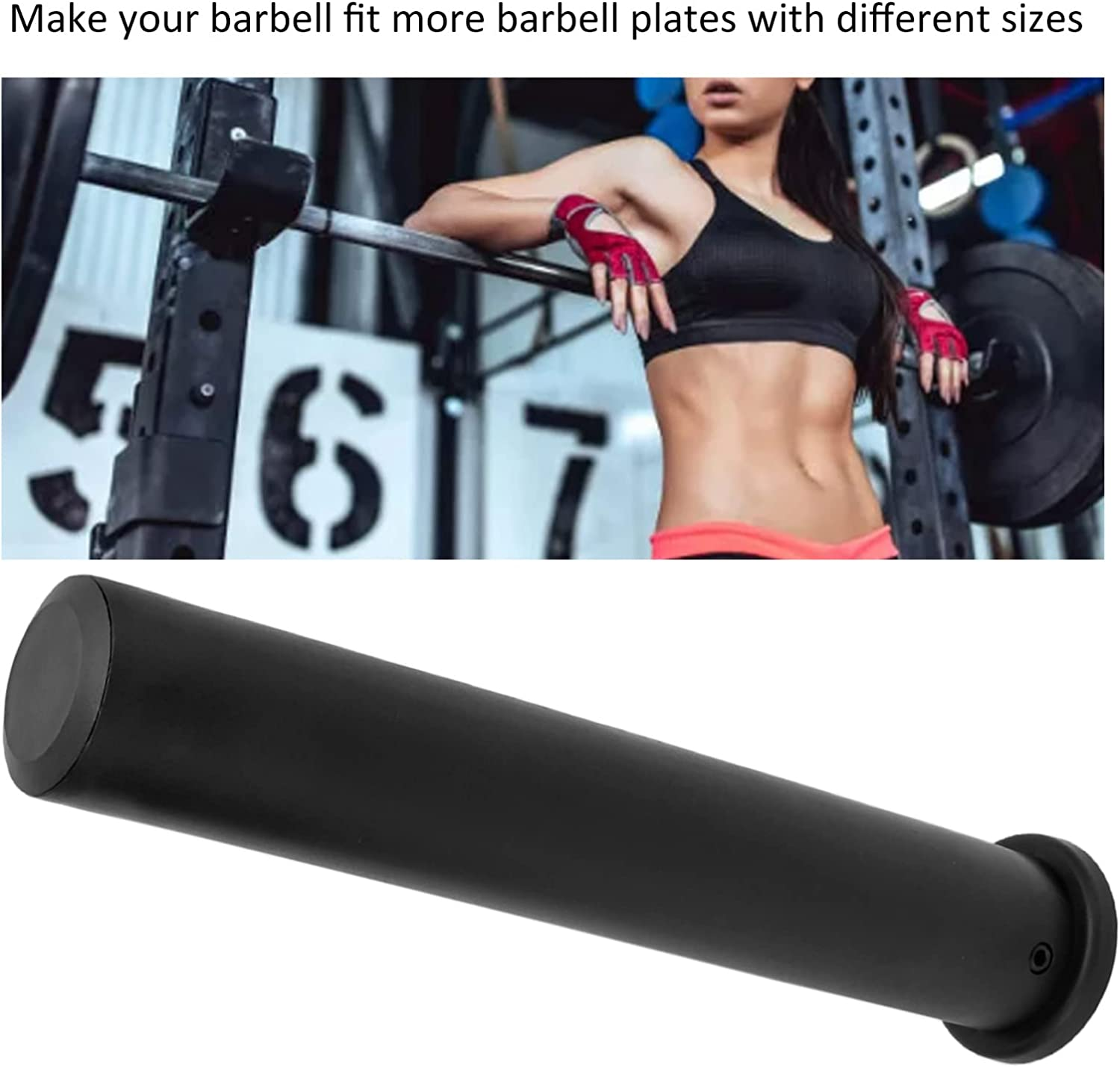 Joyzan Olympic Adapter Sleeve, Nylon Adapter Sleeves Convert 0.98" Weight Plate Posts to 1.97" Plates Post Includes Heavy Duty Removeable End Cap Suitable for Standard Barbell Bar Gym Barbells Barrel