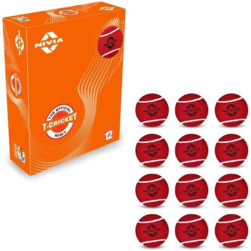 Nivia Heavy Weight Tennis Cricket Ball, Tennis Ball for Cricket, Practice Ball, Street Match Ball, Training Ball for Outdoor & Indoor, Heavy Tennis Balls for Players, Pack of 12, (Red) image number 4