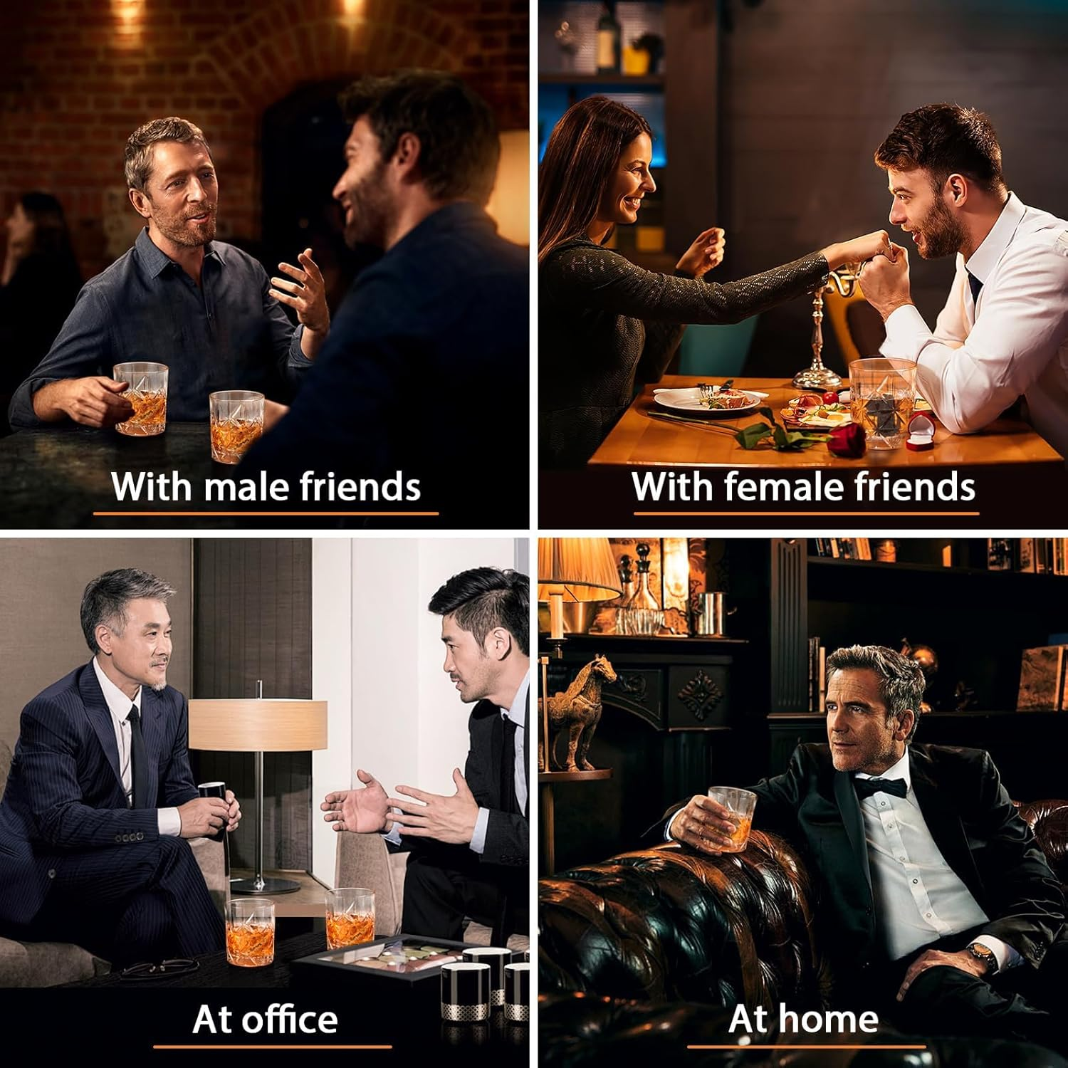 Whiskey Stones Glass Gift Set of 2, Unique Anniversary or Birthday Gift Ideas for Him - Boyfriend, Husband, Dad, Grandpa - 8 Granite Chilling Stones image number 4