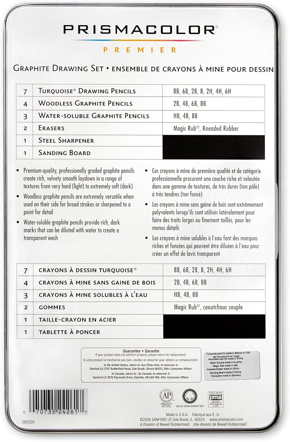 Prismacolor 24261 GRAPHITE Drawing 18-Piece Set image number 3