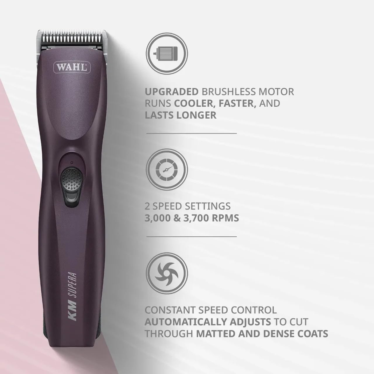 Wahl KM Supera Cordless Animal Clipper - Burgundy image number 1