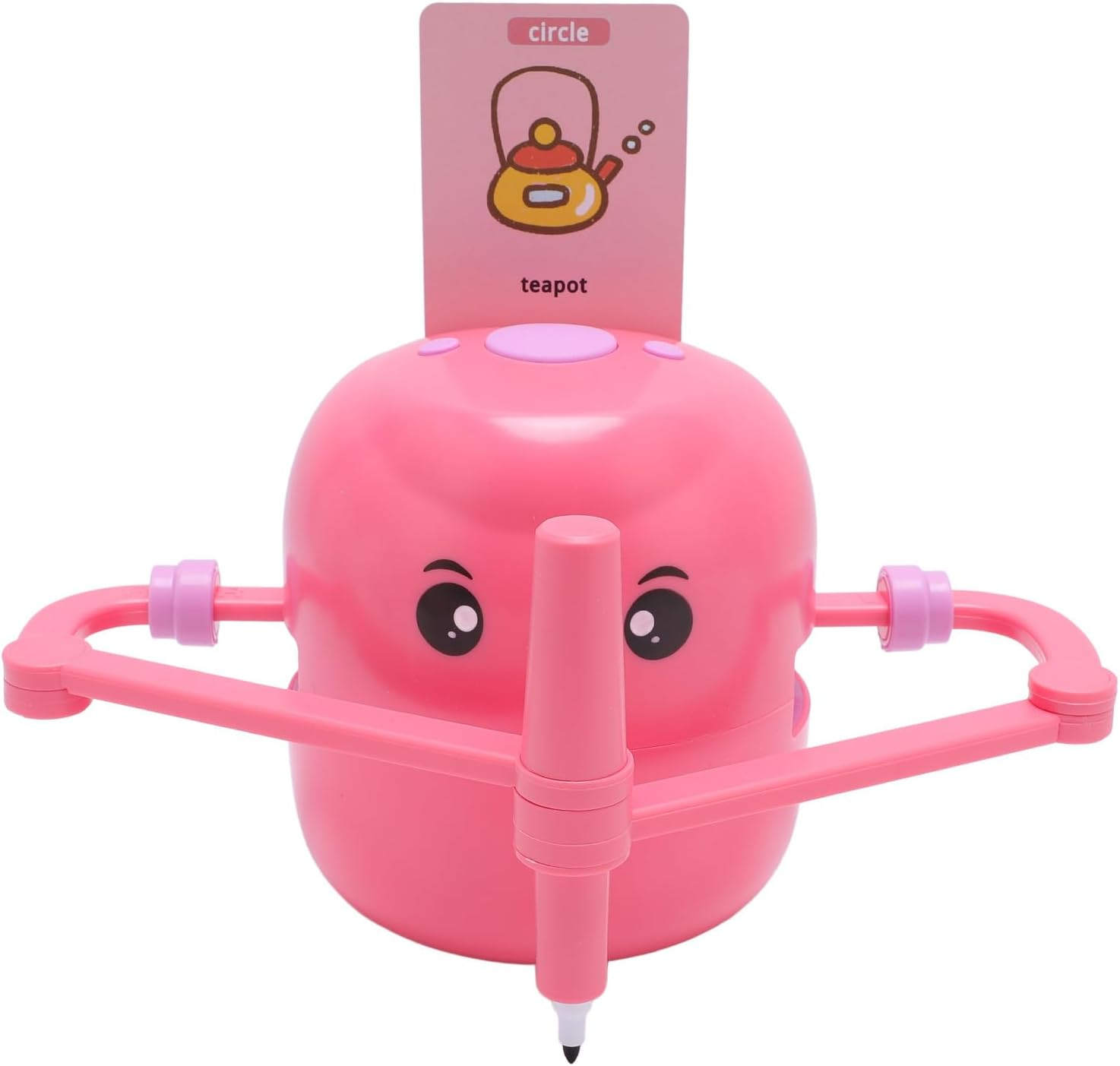 Dpofirs Drawing Robot for Kids with 100 Learning Cards and 2 Pens, Educational Smart Art Painting Machine, Drawing Guidance for Early Learning, 2400Mah (Rose Red)