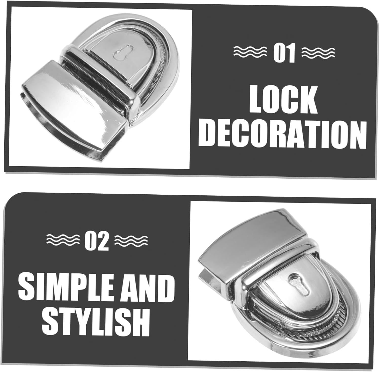 CIMAXIC 4Pcs DIY Bag Buckle Locks Zinc Alloy Press Locks for Handbags Travel Bag Accessories image number 5