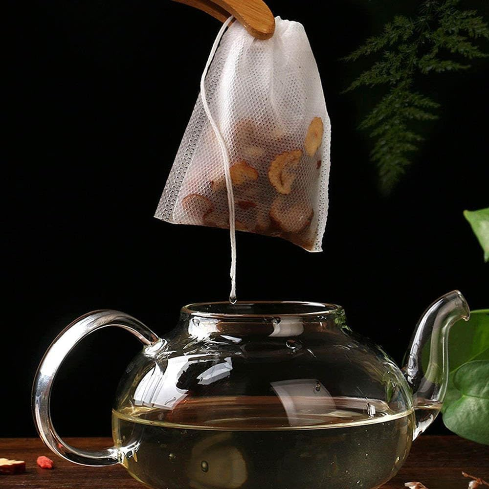 100X 10 X 12Cm Empty Teabags String Heat Seal Filter Paper Herb Loose Tea Bags Disposable image number 3
