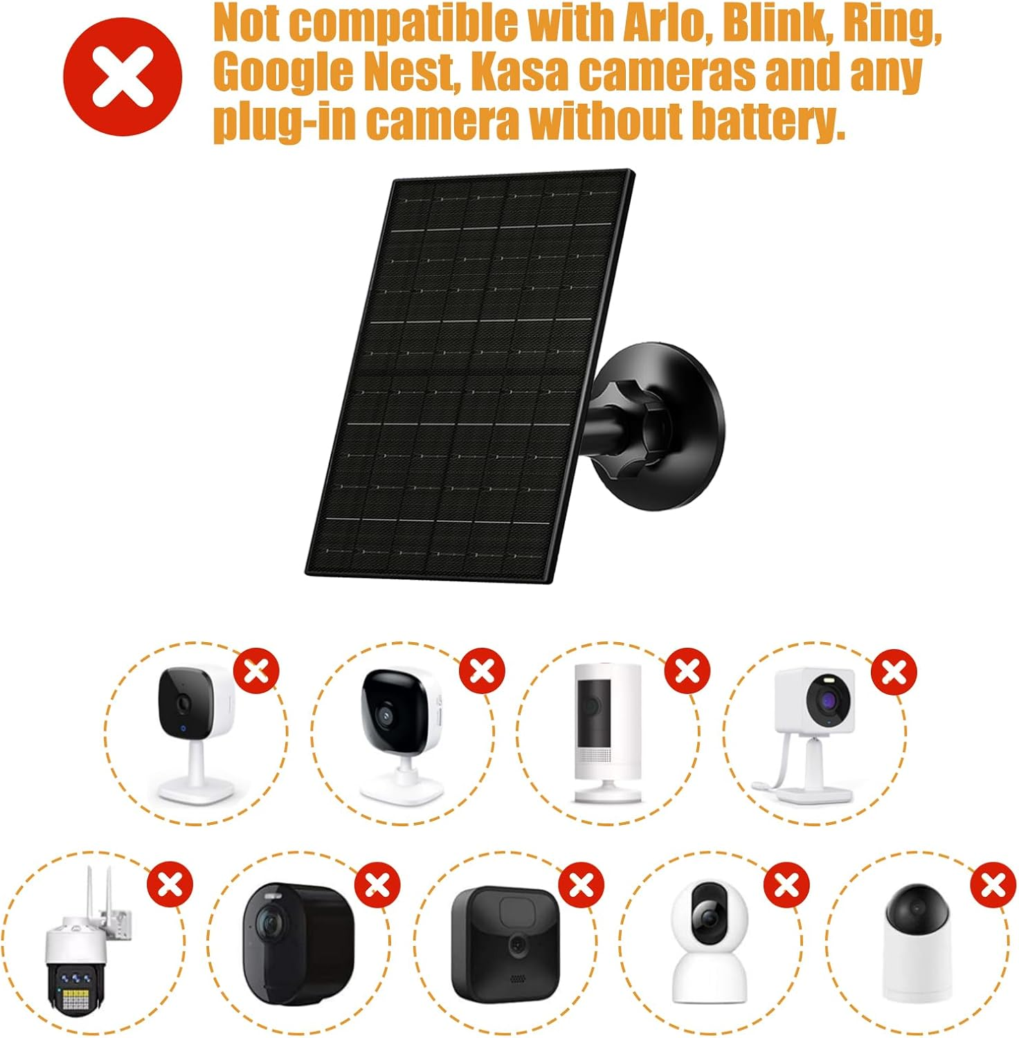 7W Solar Panel for Security Camera, USB C Solar Panel Charger for Camera, USB Solar Panel Compatible with Eufycam & DC 5V Rechargeable Battery Camera, IP65 Waterproof, 9.8Ft Charging Cable image number 2