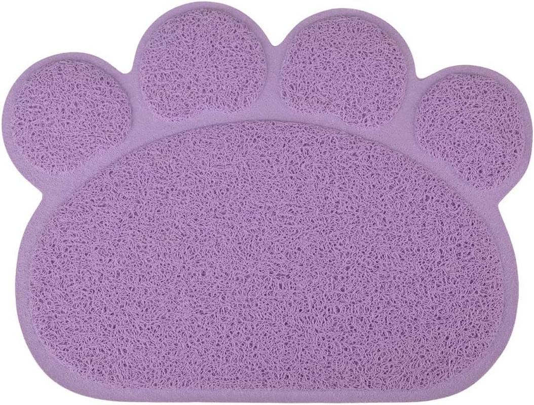 Paw-Shaped Cat Litter Box Debris Catcher Mat,15.7511.75 Inches (Gray) image number 4