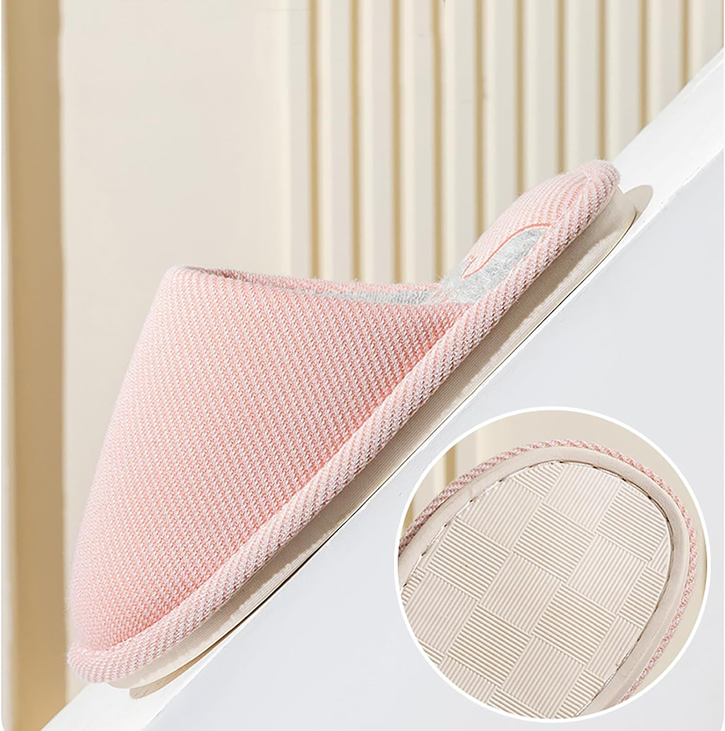 Women'S Linen House Slippers Men'S Indoor Bedroom Non-Slip PVC Outdoor Couple Fabric Slippers Seasons Soft image number 4