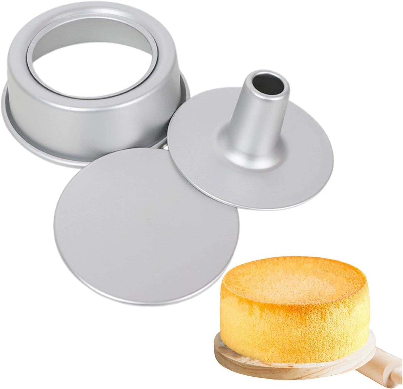 Angel Food Cake Pan,Round Cake Pans - Nonstick Baking Cake Pans, Loose Bottom round Cupcake Pan, Baking Cake Mould for Baking, Kitchen (8 Inches) image number 2