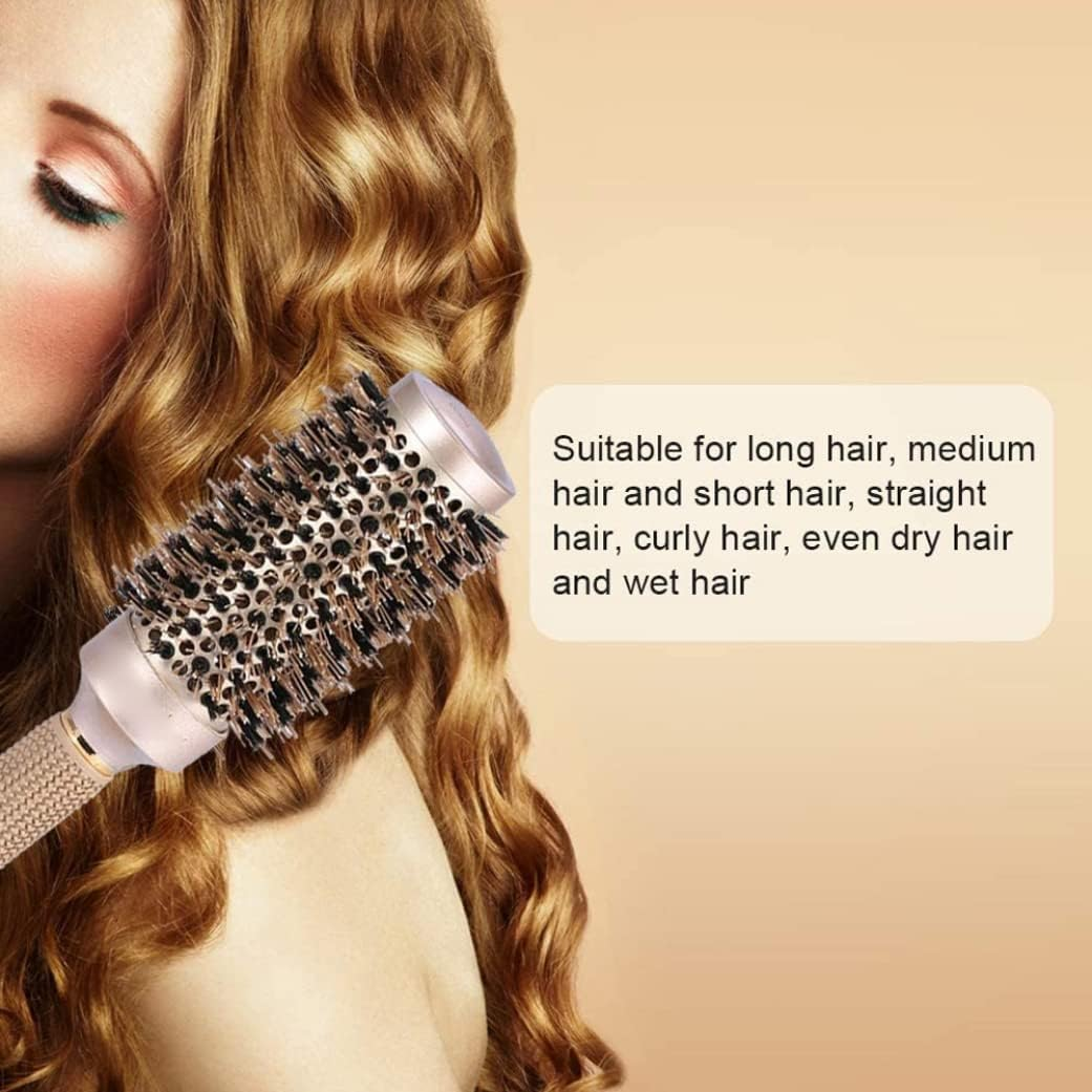Ceramic Ionic round Hair Drying Brush with 4 Dimensions (45MM) Cylindrical Curling Roller Comb Styling Gold 45Mm round Brush image number 3