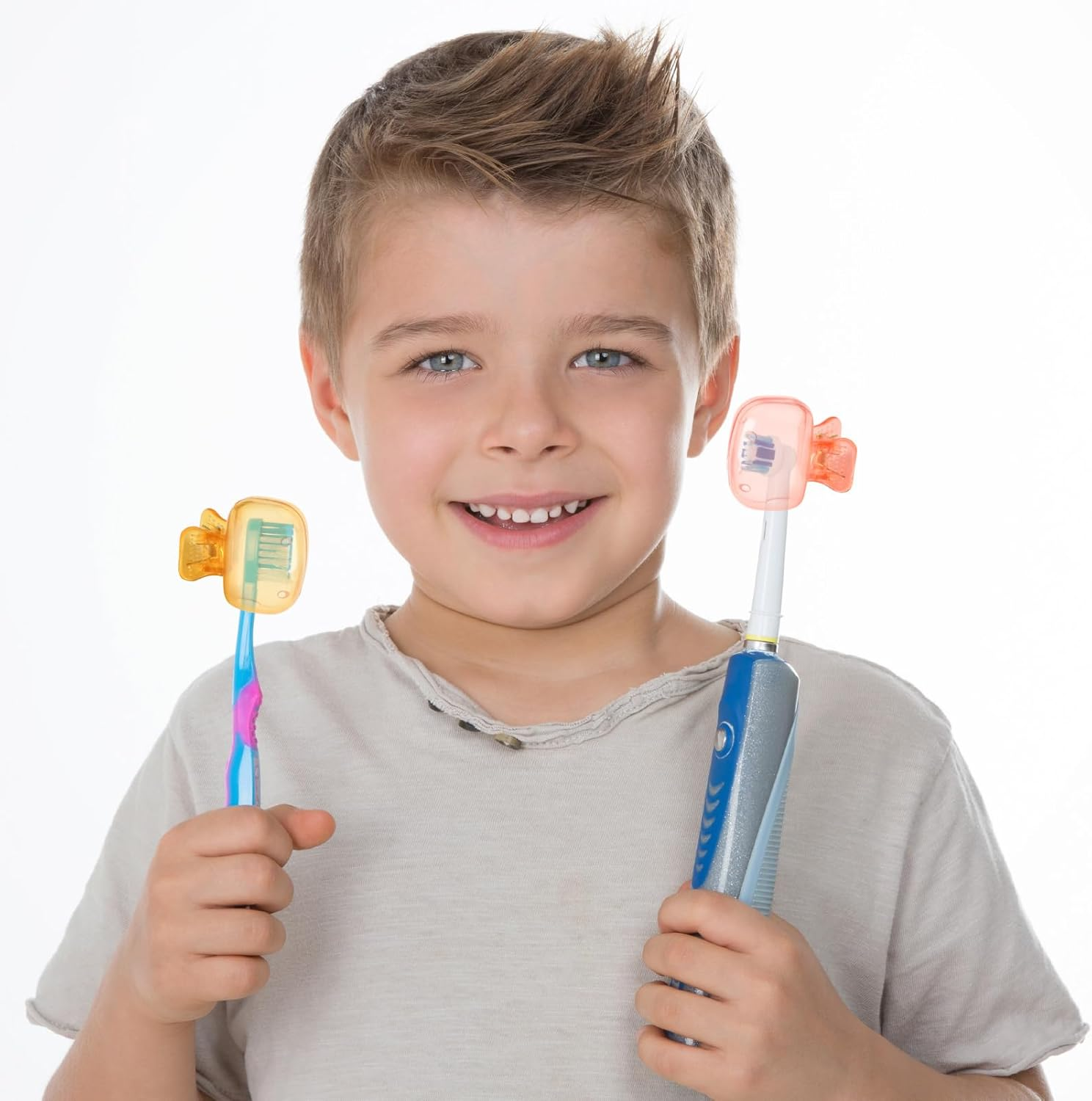 7 Pcs Electric Toothbrush Head Cover Set - High Quality Durable Plastic Toothbrush Cover Protector with Safety Clip, Hygienic Travel Case, Great Value Oral Care Accessories for Home and Vacation image number 5