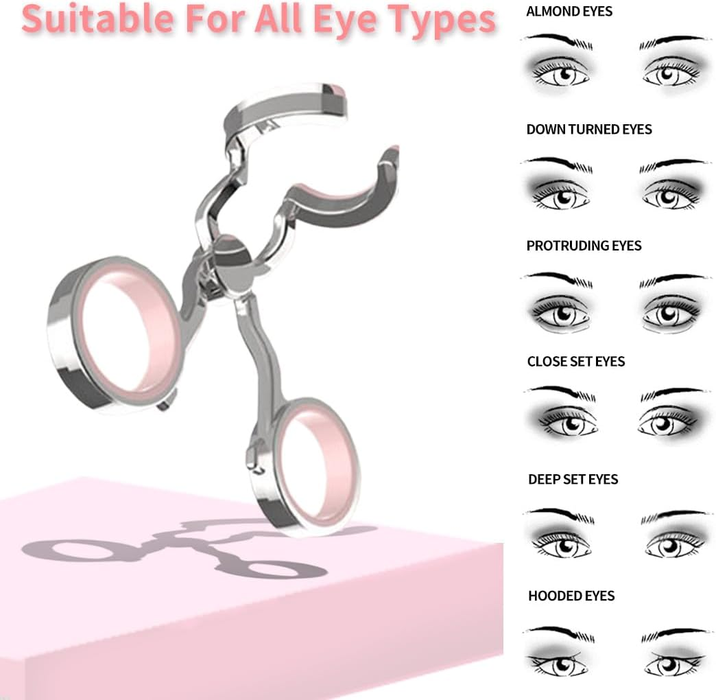 Igeyzoe Portable Contact Lens Eyelid Stretcher, Wearing Aid Tool with Insert/Remove Tool, Tweezers, Contact Lens Case (Pink)