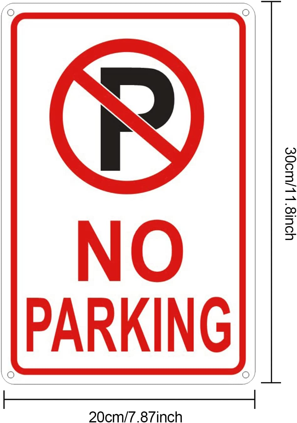 2PCS 12 X 8 Inches No Parking Reflective Sign with Symbol Sign, 40 Rust Free Aluminum, UV Protected, Weather Resistant, Waterproof, Durable Ink, Easy to Mount image number 2