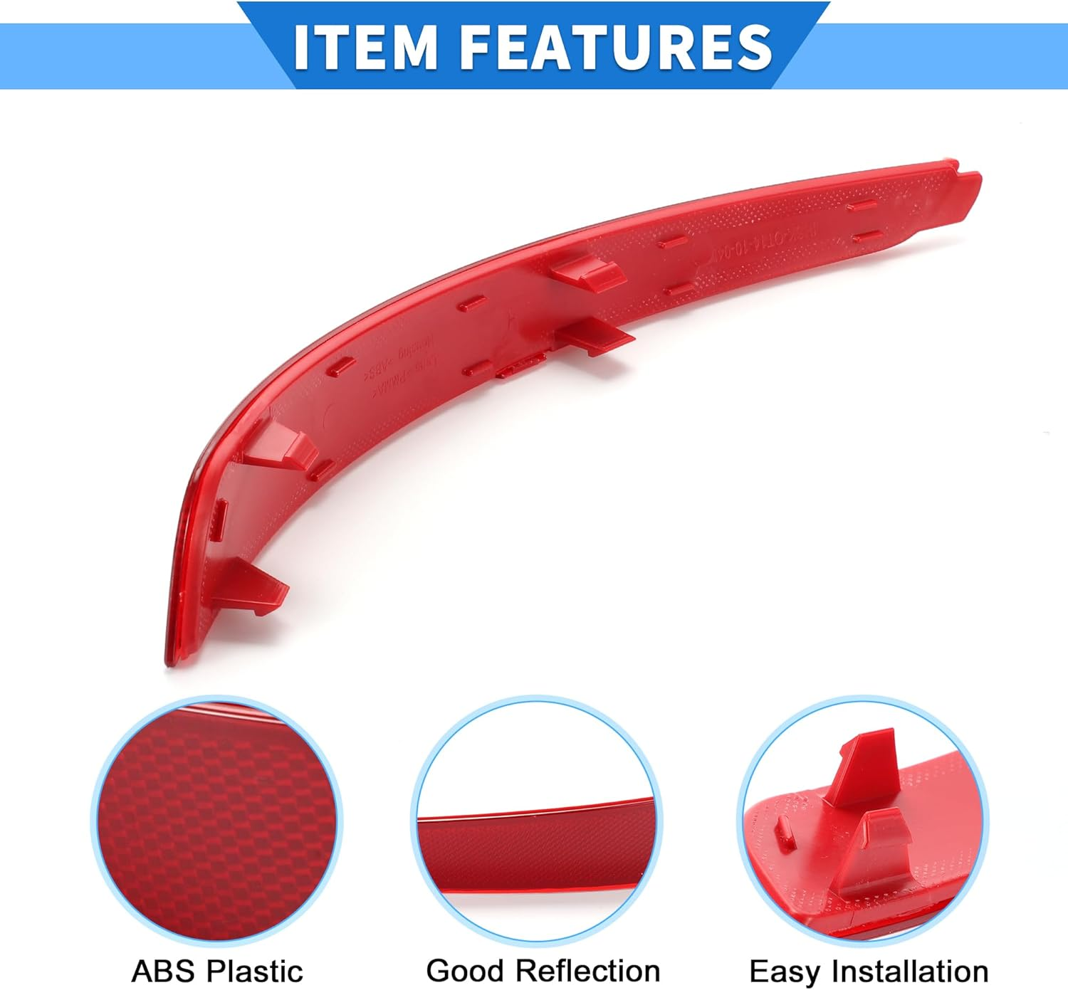 X AUTOHAUX Bumper Reflector Compatible for Skoda Octavia 3 III 5E3 2012, Durable ABS Plastic Red Rear Left Bumper Reflector Side Marker