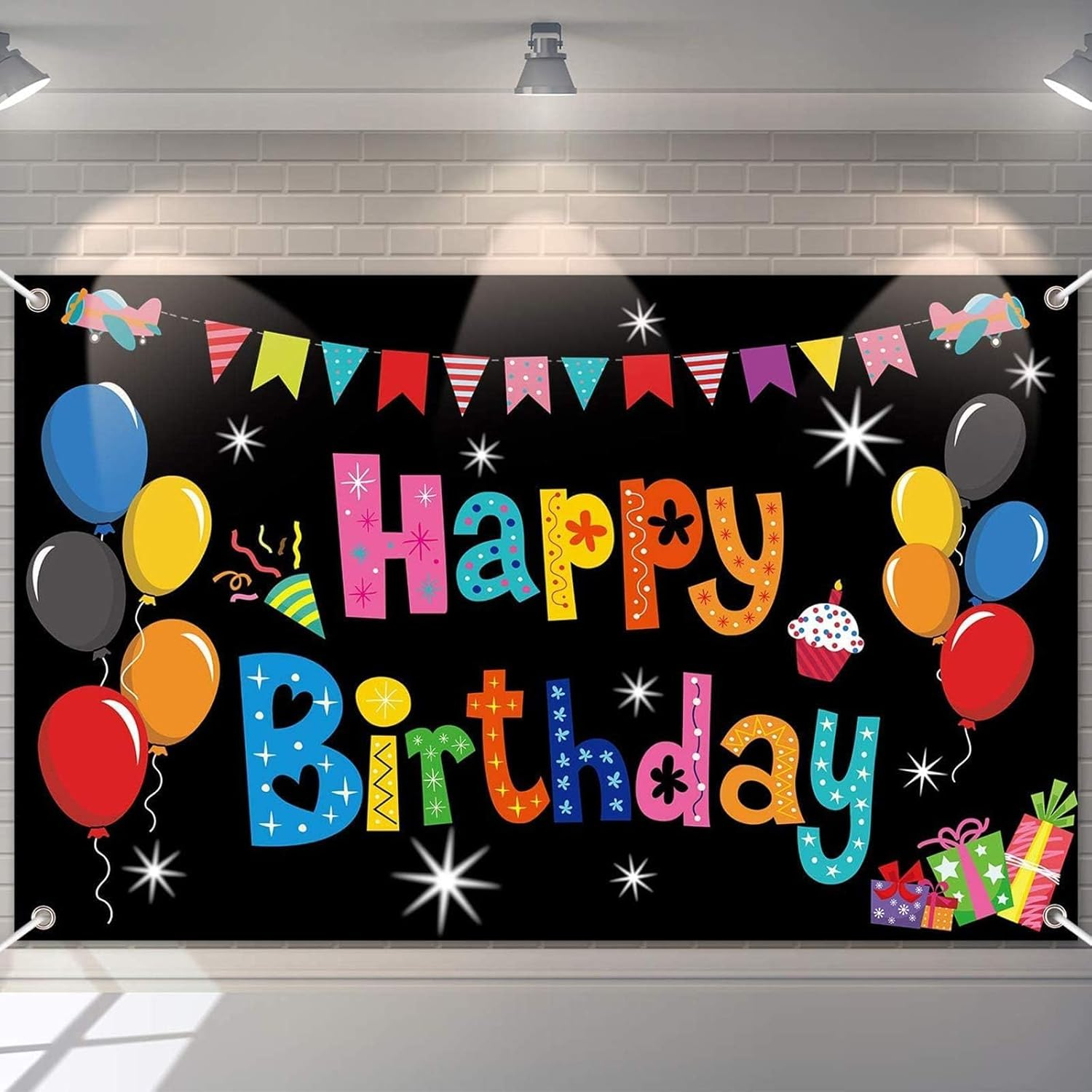 Colorful Happy Birthday Party Decorations Rainbow Birthday Banner Backdrop Large Happy Birthday Yard Sign Backgroud It'S My Birthday Party Indoor Outdoor Decorations Supplies for Boys Kids Girls - Large (Pack Of 2) image number 3