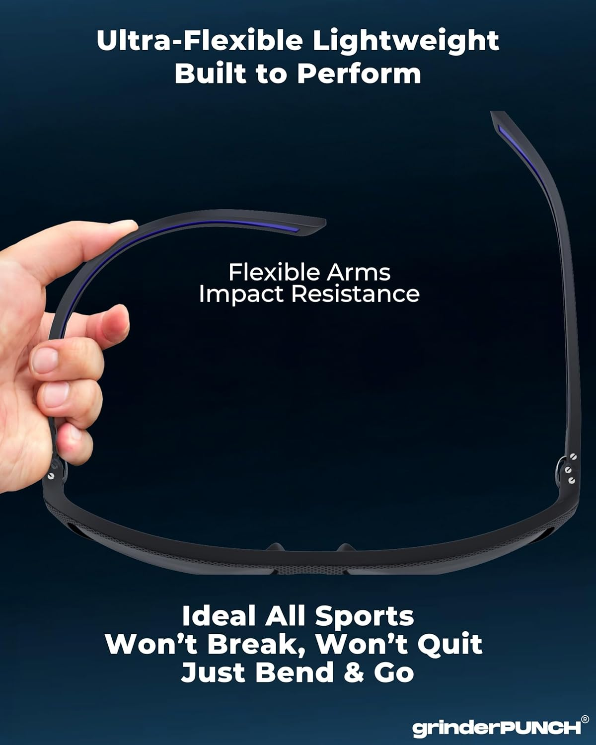 Grinderpunch Polarized Driving Sunglasses for Men and Women UV Protection Lightweight UV400 Protection anti Glare Square Sun Glasses - 2 Pack Black  Blue Polarized image number 6