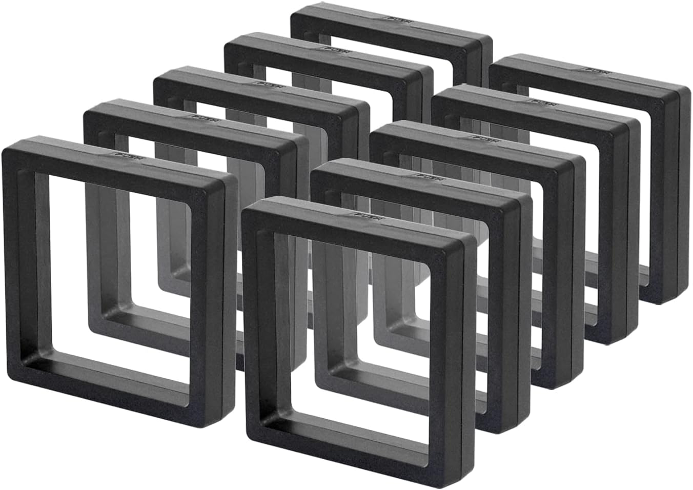 Floating Display Case Sdoot 3D Floating Frame Display Holder Stands, 20 Pack 4.3 X 4.3 X 0.8&rdquo; White Coin Display Stands, 3D Floating Jewelry Frame for Challenge Coins, AA Medallions