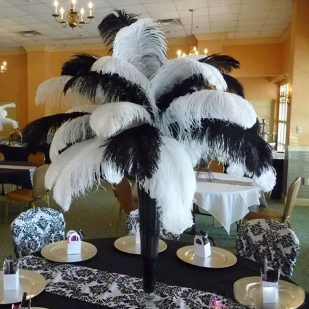 Artificial Ostrich Feathers Crafts DIY Plume Feahter for Wedding Christmas Decoration 3PCS Black Summer Home Use