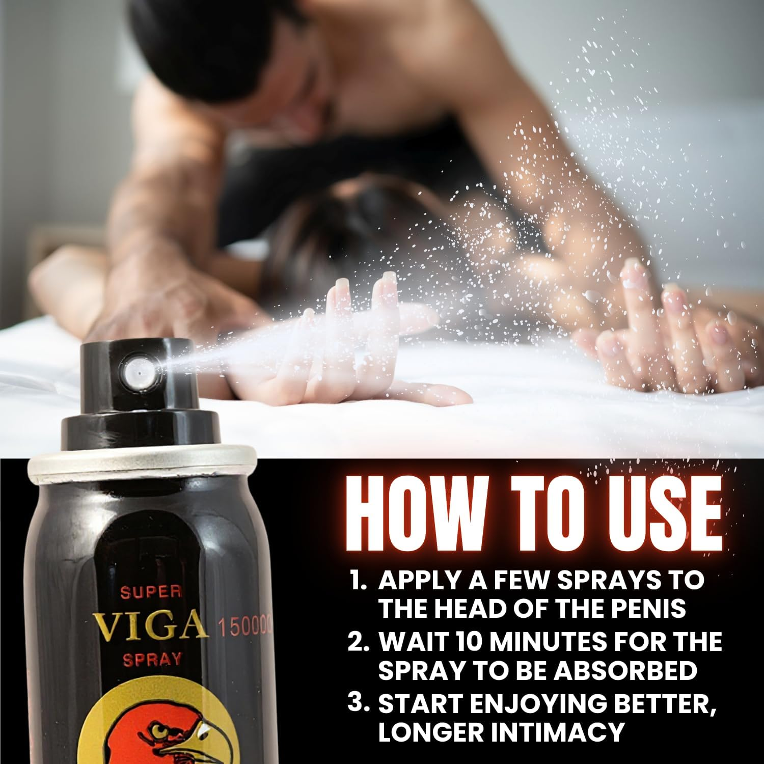 3 PACK | Super VIGA 150000 Desensitizing Delay Spray for Men | Last Longer in Bed | 150 Sprays | for Premature Ejaculation PE | Helps Prolong Climax image number 4