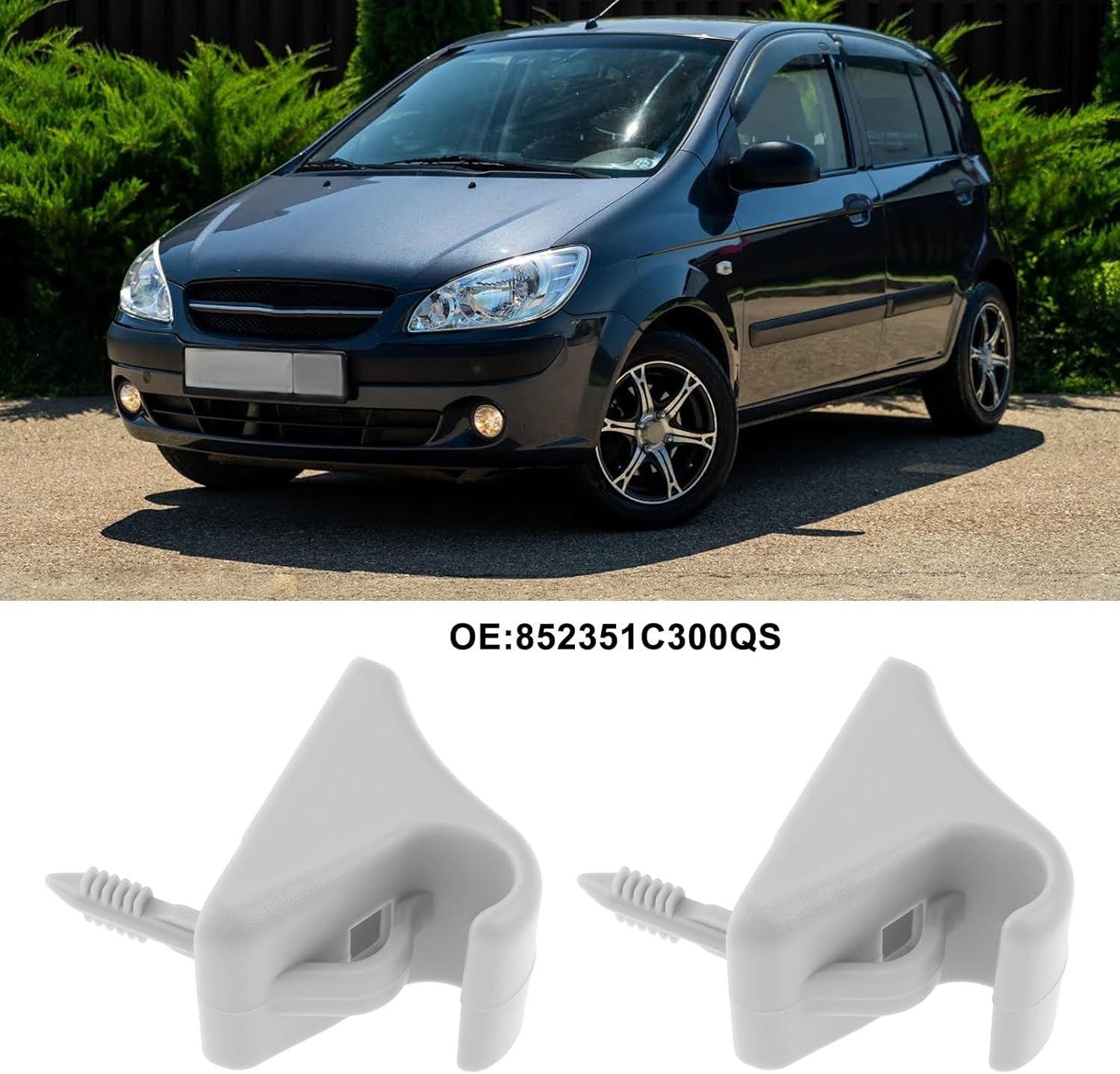 SING F LTD 2PCS Sun Visor Retaining Clips 852351C300QS Compatible with Hyundai Getz 2002-2011 Gray image number 2