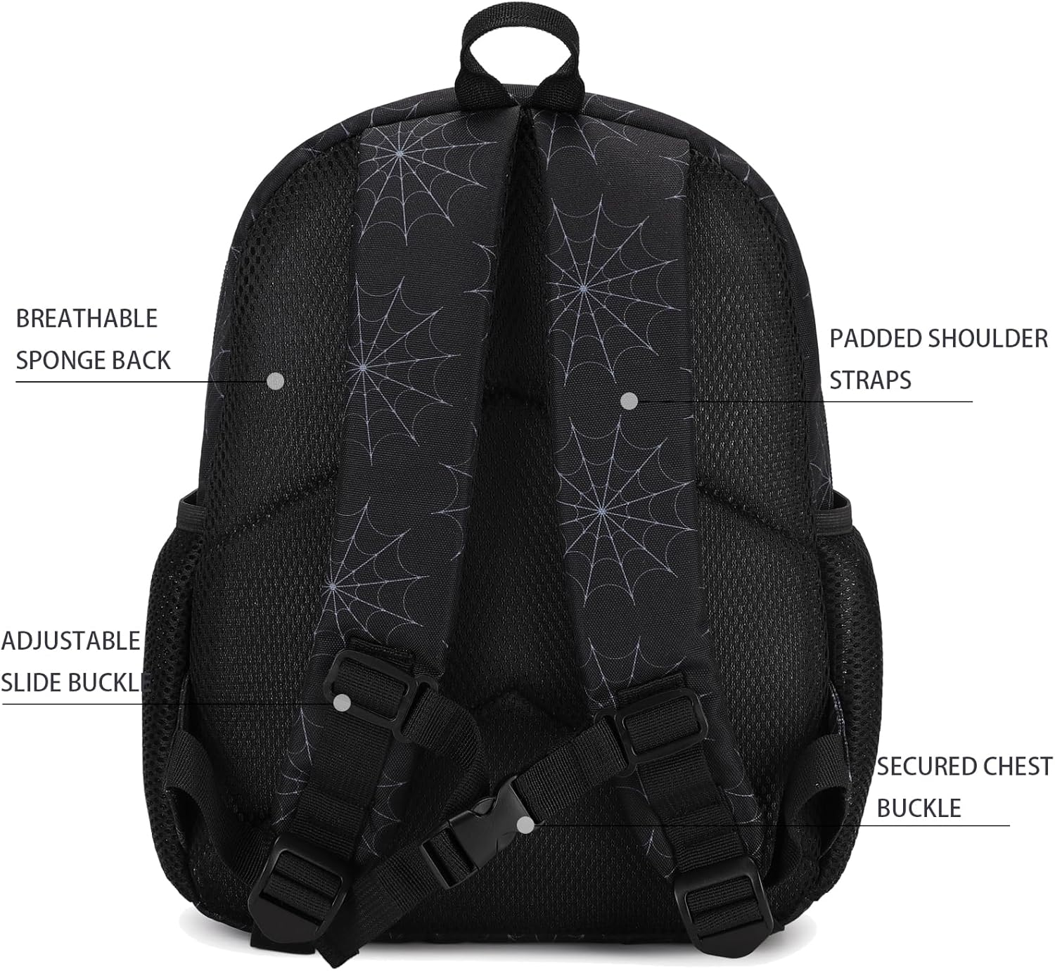 Octsky Cute Toddler Backpack Toddler Bag Unicorn Mini Travel Bag for Baby Girl - Spider Black image number 6