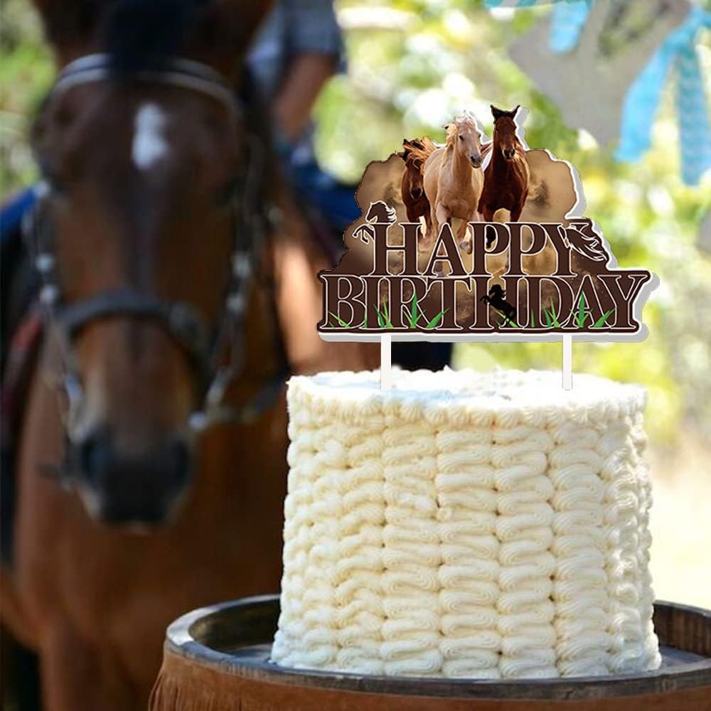 Spirit Riding Horse Birthday Party Supplies - Horse Happy Birthday Banner, Balloons, Cake Cupcake Toppers for Kid Western Cowboy Pony Party Decoration image number 6