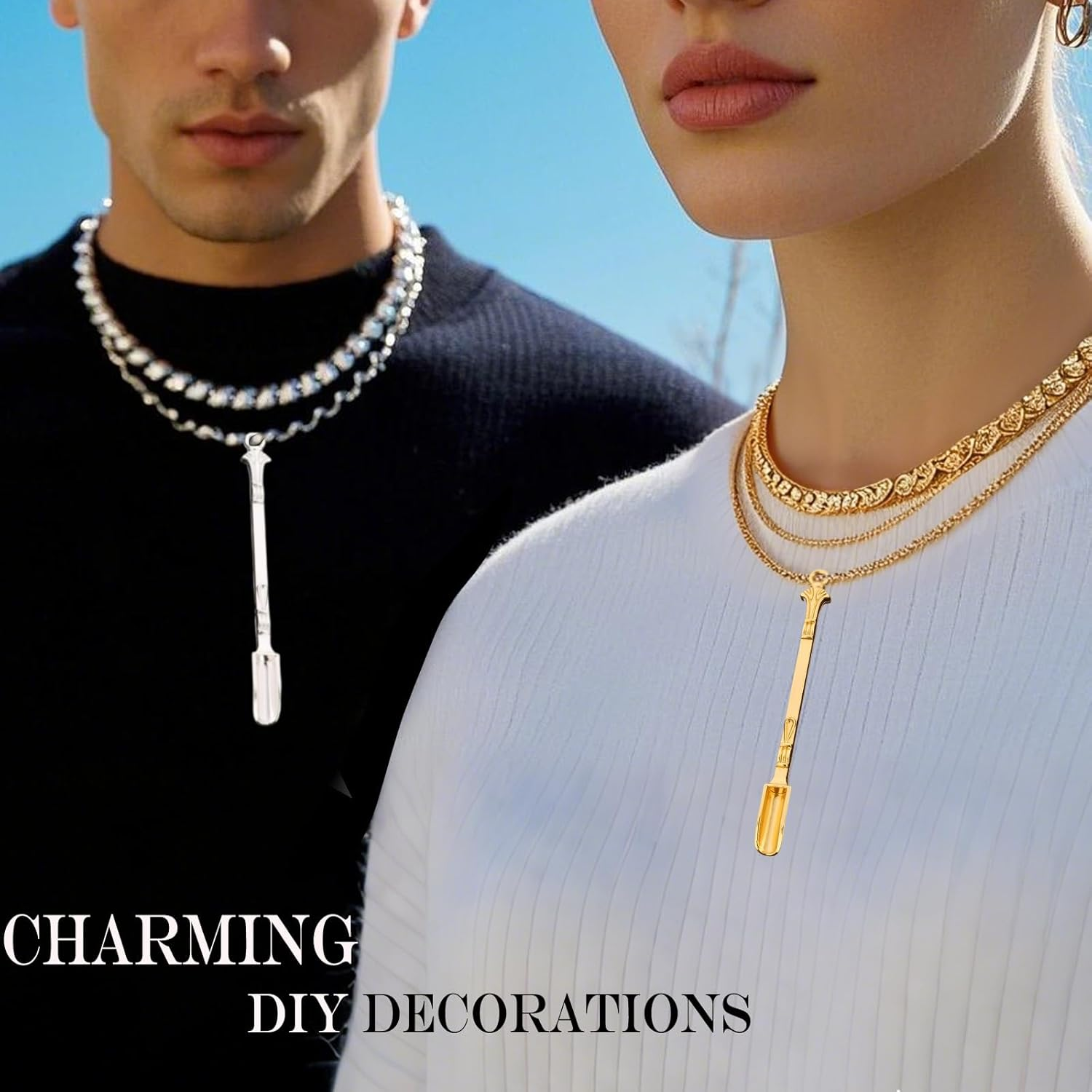 6-Pack Mini Spoons with Storage Pouch, Small Spoons for Medicine Spice, Multicolor Tiny Spoon for Decorative Pendants Keychains, Little Metal Measuring Shovel Spoon image number 4