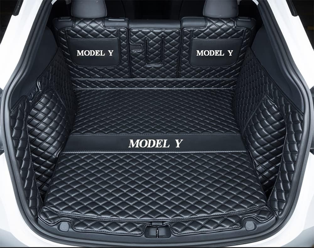 Full Cover Frunk Mat & Rear Lower Trunk Storage & Inner Storage Mat for Tesla Model Y 2026 (Juniper Update) &ndash; Full Coverage, Non-Slip, Easy Clean(Black)